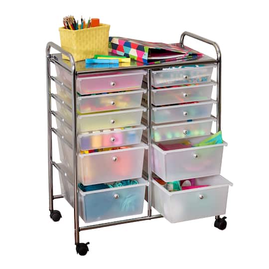 Honey Can Do Rolling Storage Cart with 12 Drawers